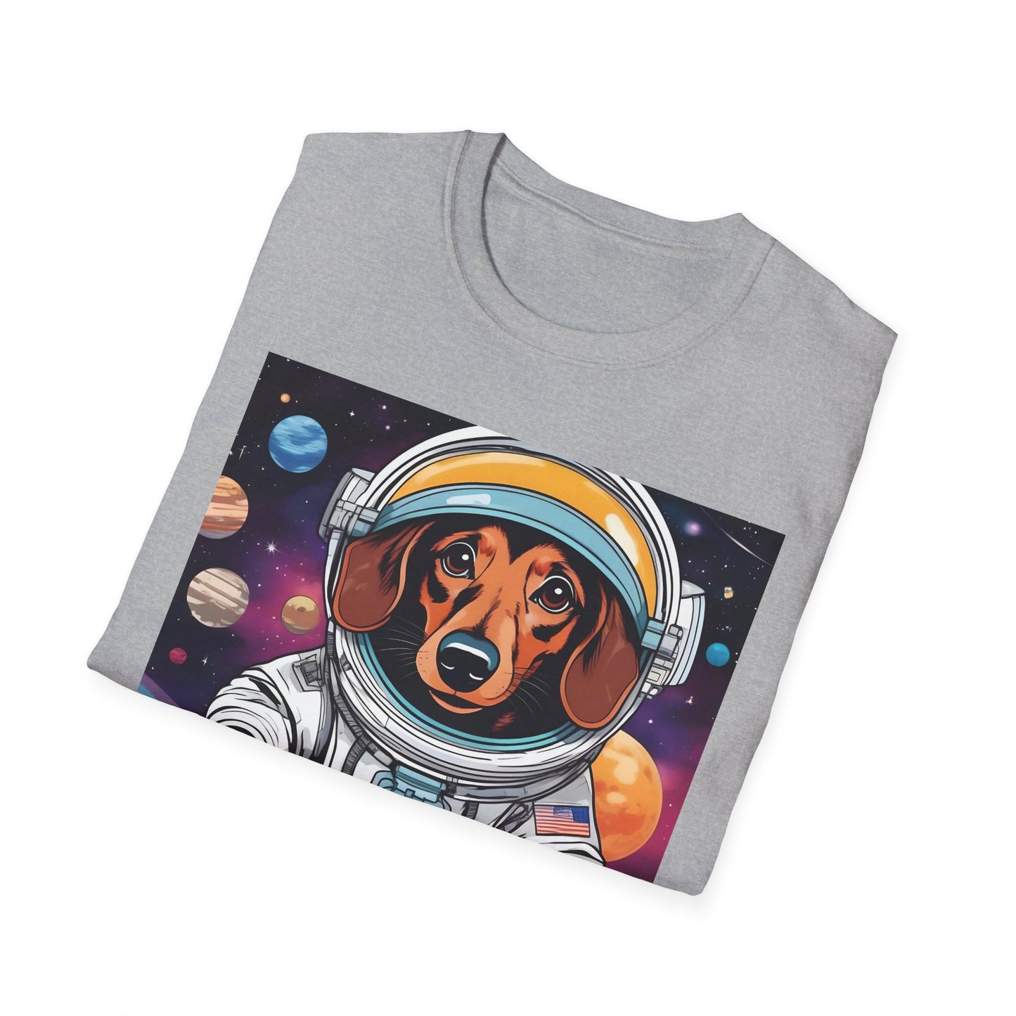 Astronaut Dog Unisex Softstyle T Shirt - Playful Cosmic Pet Tee