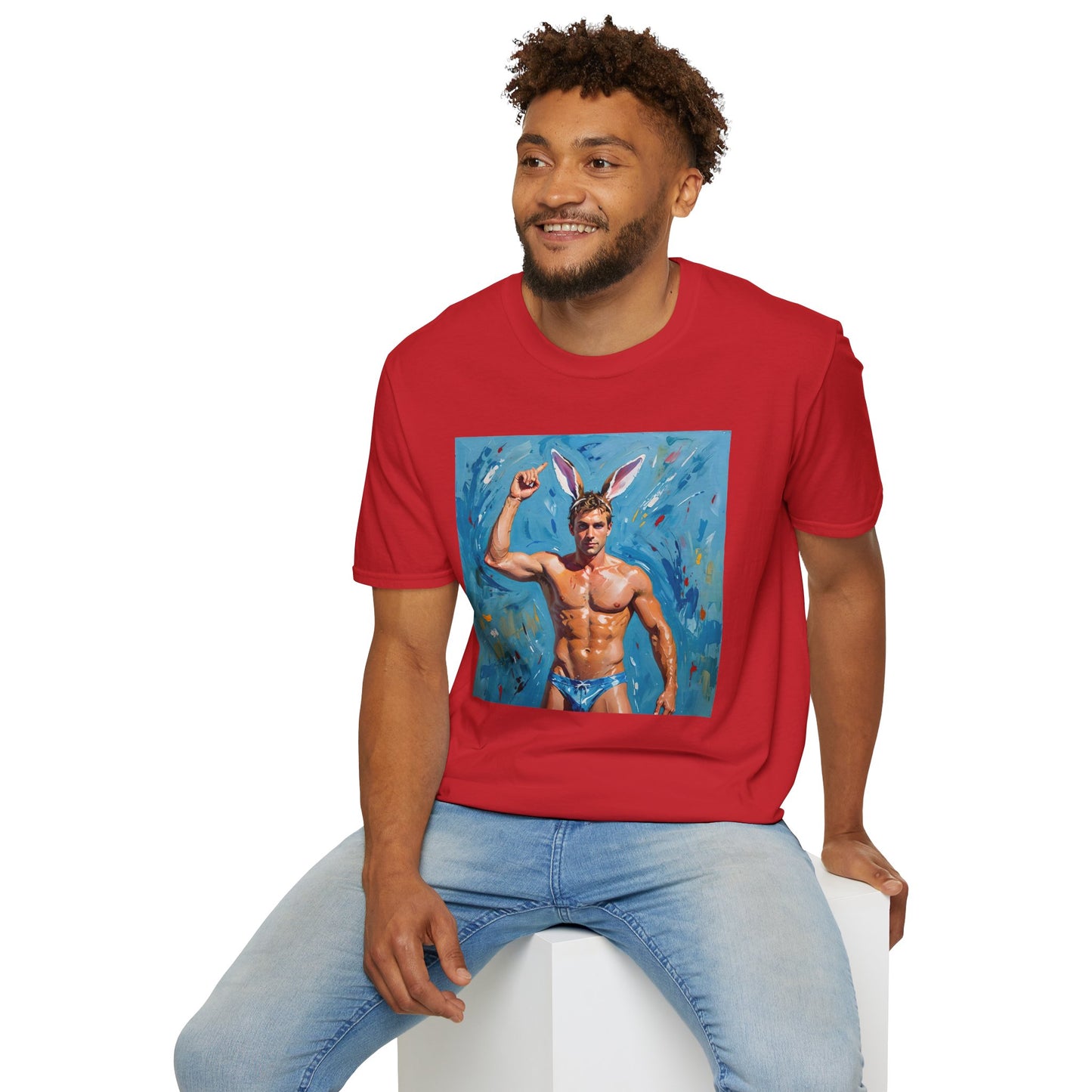 "Bunny Buff Muscle Icon" - Unisex Softstyle T Shirt