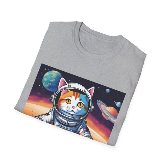 "Galactic Catstronaut: Cosmic Couture for the Campy Explorer" Unisex Softstyle T Shirt