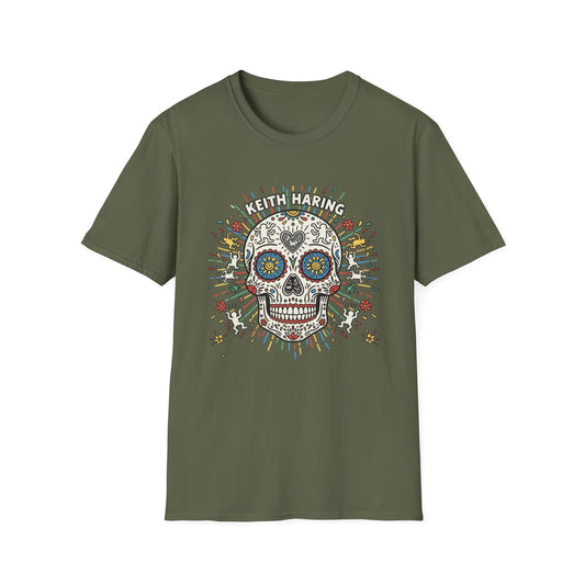 KEITH HARING MUERTE: Pop Art Skull Explosion T Shirt