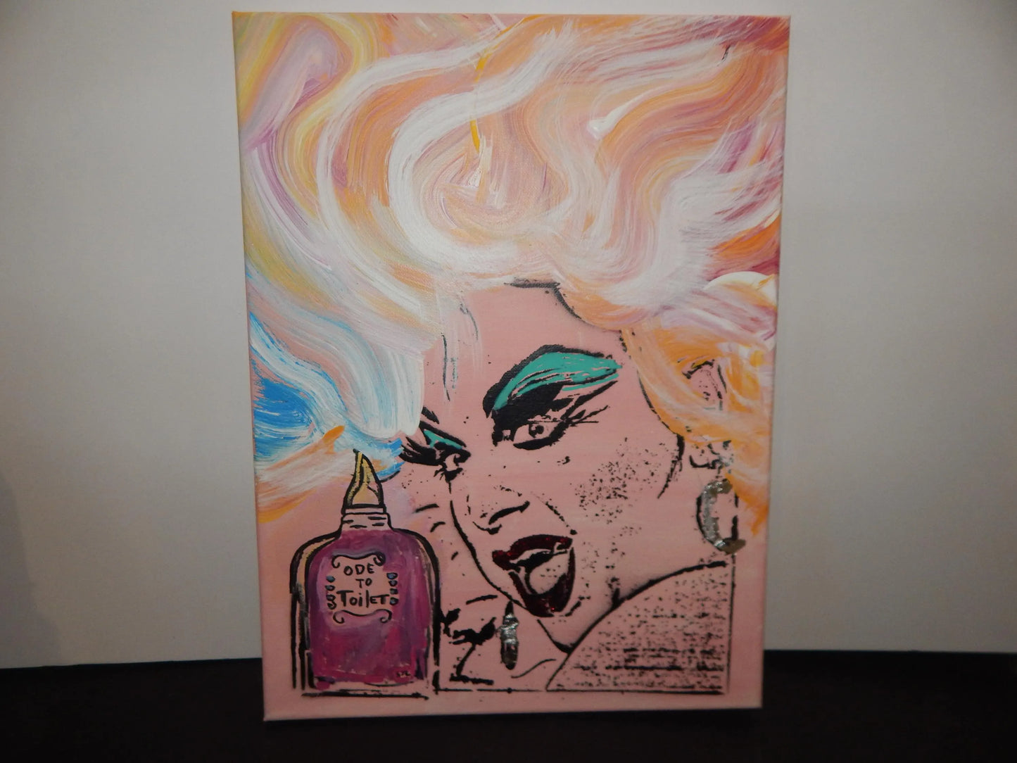 Legendary Divine Queen of Baltimore 12"x16" "Ode to Toilet" - Original Graffiti Painting