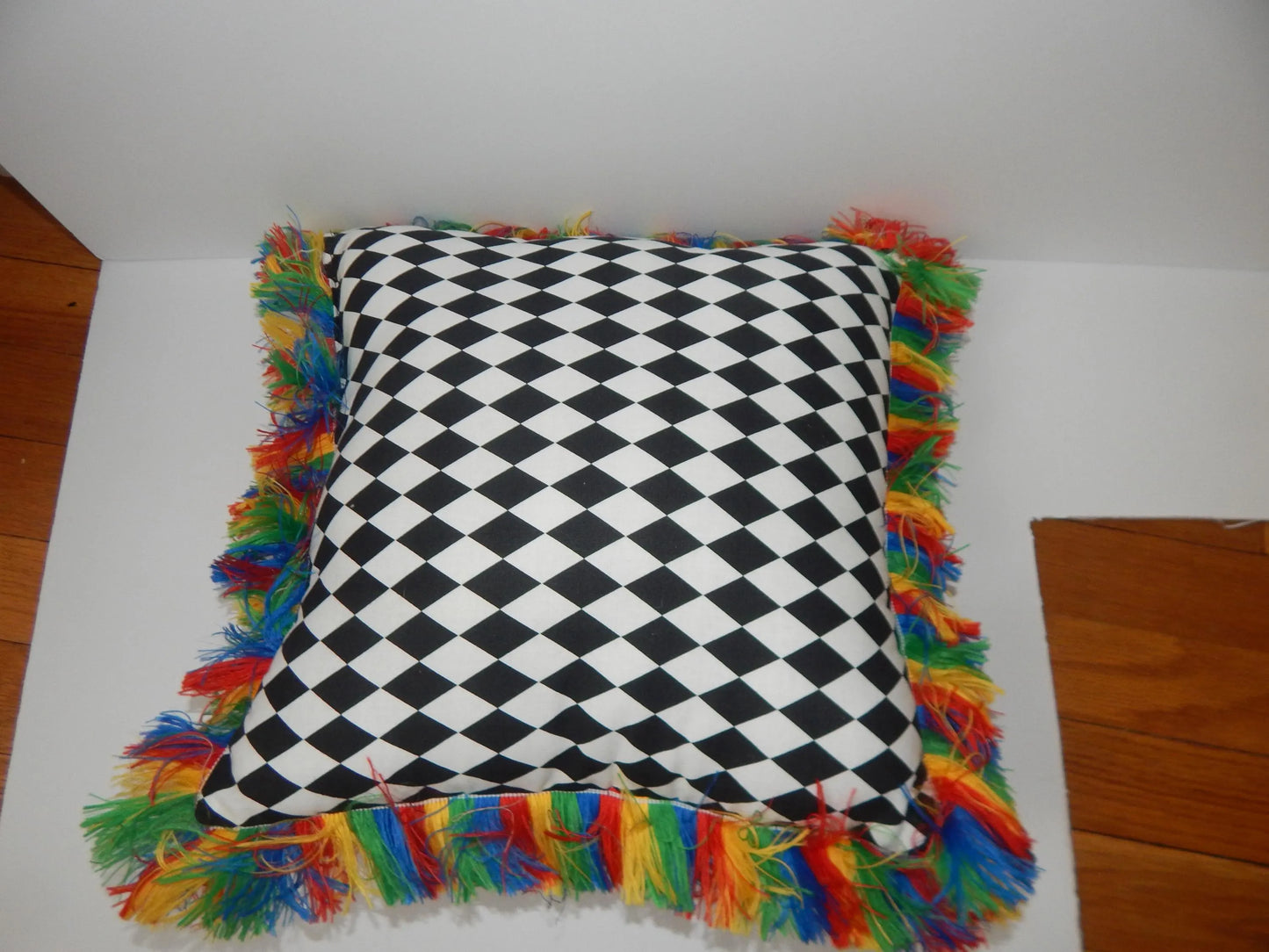 Fierce Baltimore DIVINE Drag Queen Pillow –Original Pop Art with Rainbow Fringe Bold Home Decor