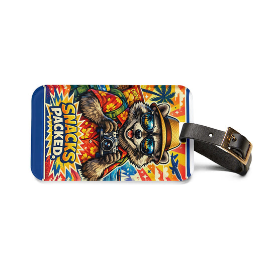 Snacks Packed Raccoon Luggage Tag