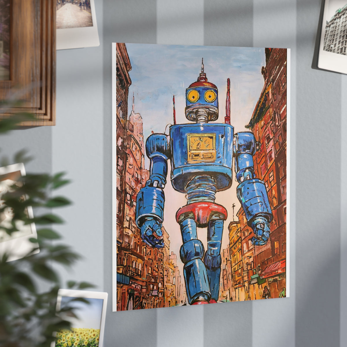 Retro Robot Cityscape - Limited Edition Enhanced 8" x 10" Print