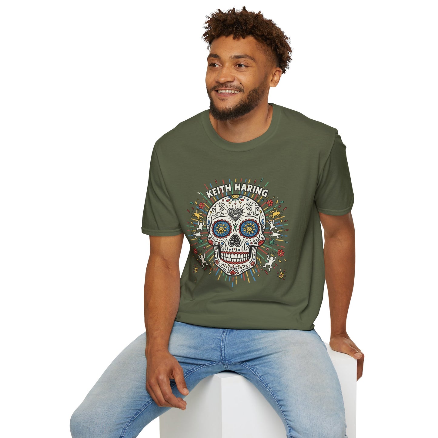 KEITH HARING MUERTE: Pop Art Skull Explosion T Shirt