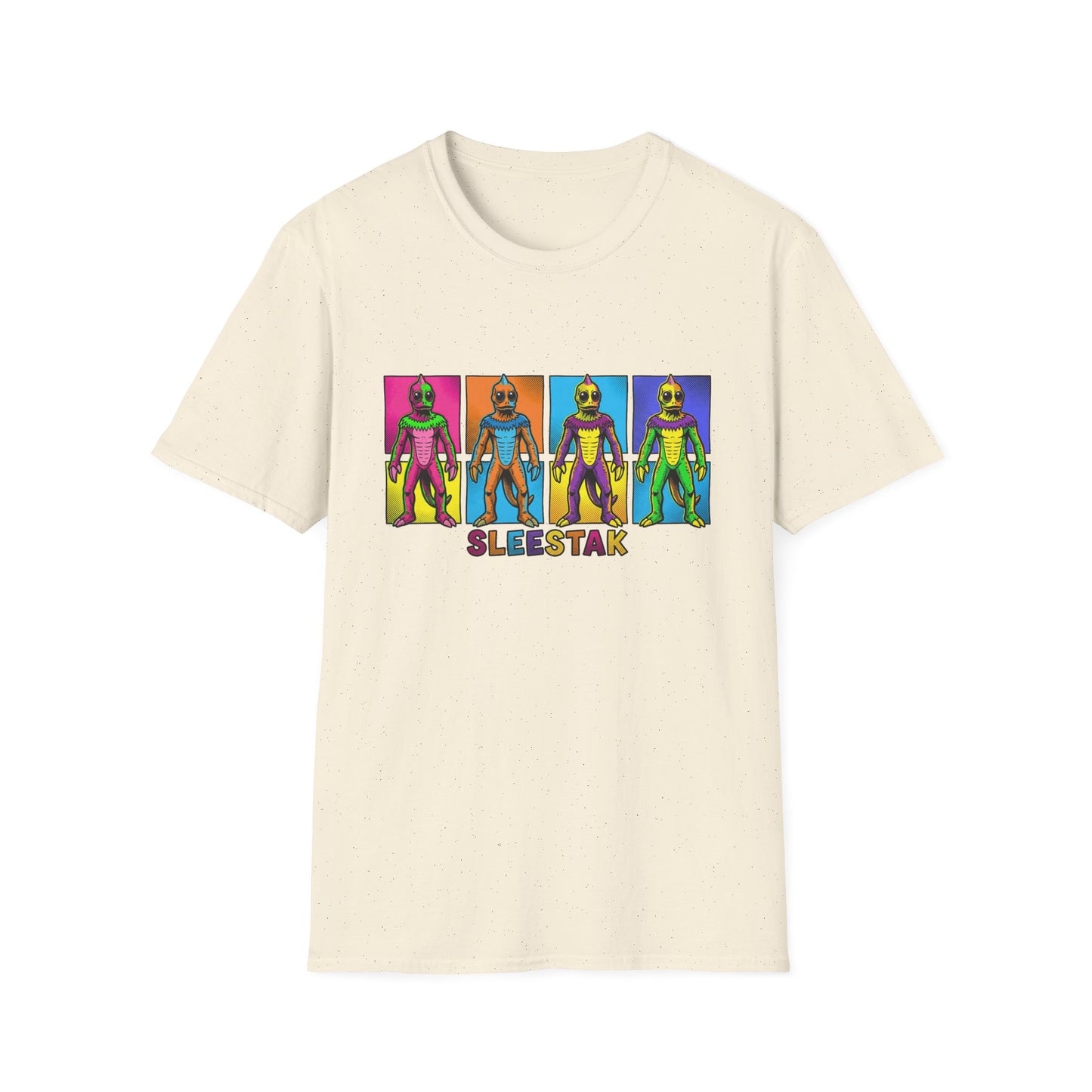 Sleestax Retro Alien Graphic T-Shirt — Colorful Pop Art Sci‑Fi Tee