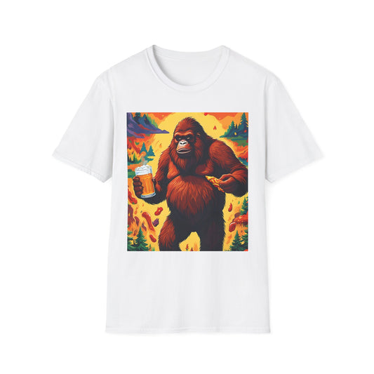 Sasquatch Snack T Shirt: Beer, Pizza, and Forest Fire Realness
