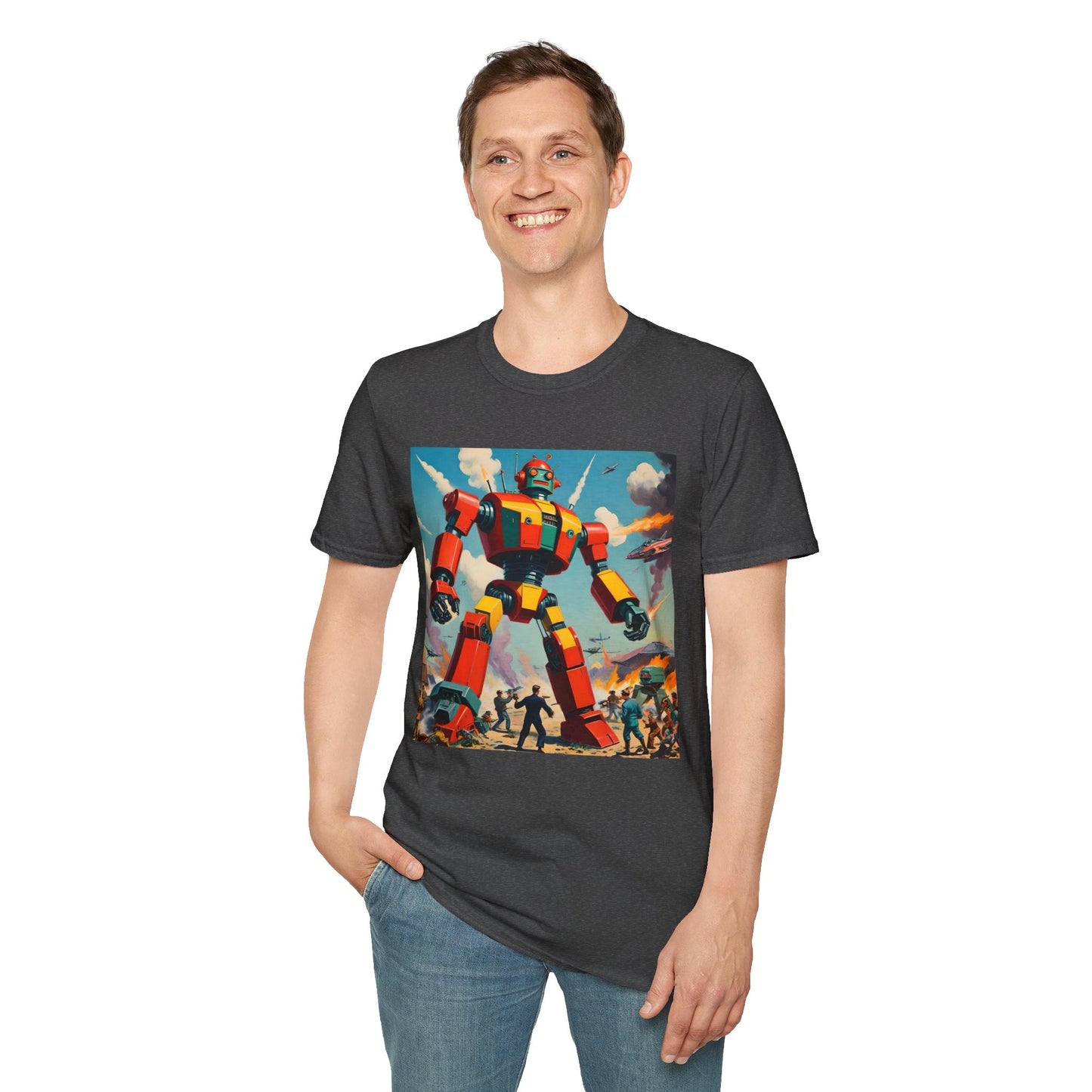 Retro Rampage – Giant Robot Warzone T Shirt
