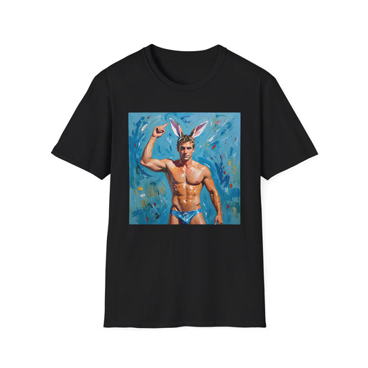 "Bunny Buff Muscle Icon"  - Unisex Softstyle T Shirt