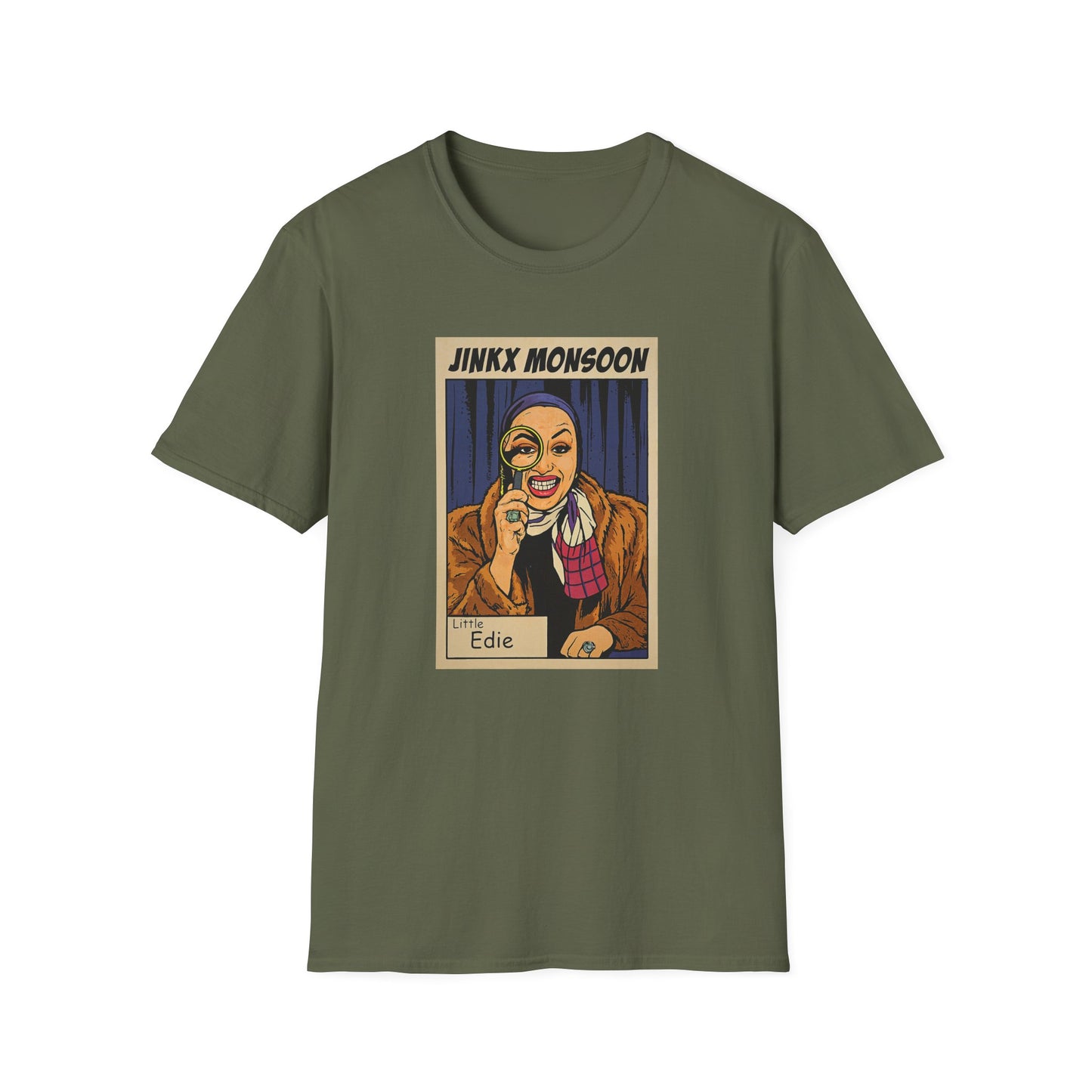 Jinkx Monsoon as Little Edie Tee – Grey Gardens Glamour Meets Drag Royalty! Unisex Softstyle T-Shirt