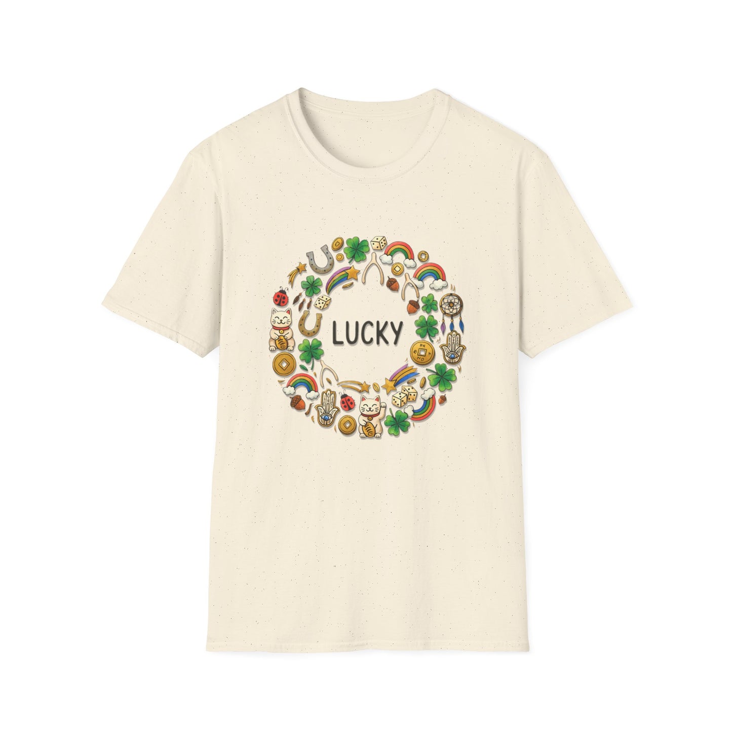 Lucky Shamrock & Rainbow T-Shirt — St. Patrick’s Day Good Luck Tee