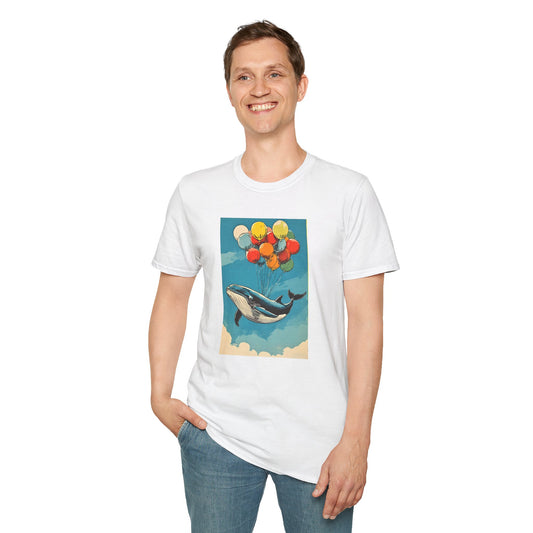 Skybound Leviathan – Surreal Whale Balloon T Shirt