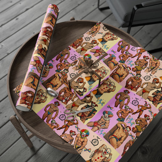 Shirtless Clown Wrapping Paper – Campy, Chaotic, and Utterly Unnecessary (In the Best Way)