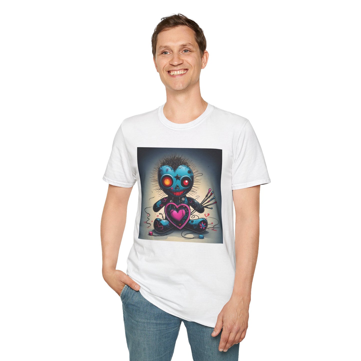 Voodoo Heartbreaker T shirt – Surreal Pop Art with Pins, Power, and Play