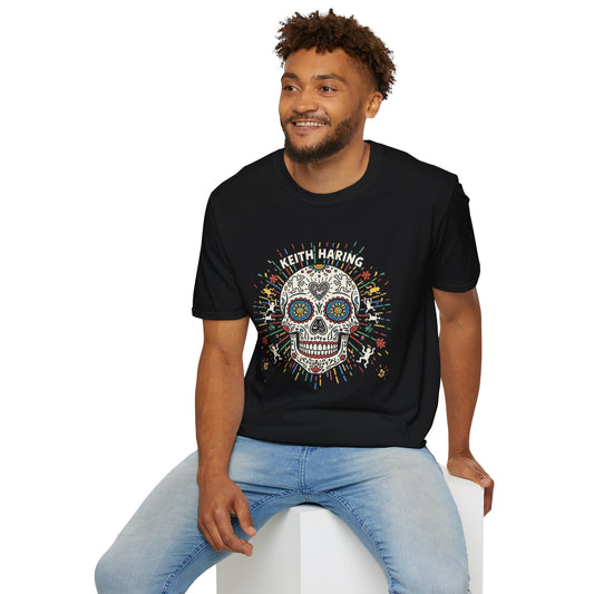 KEITH HARING MUERTE: Pop Art Skull Explosion T Shirt