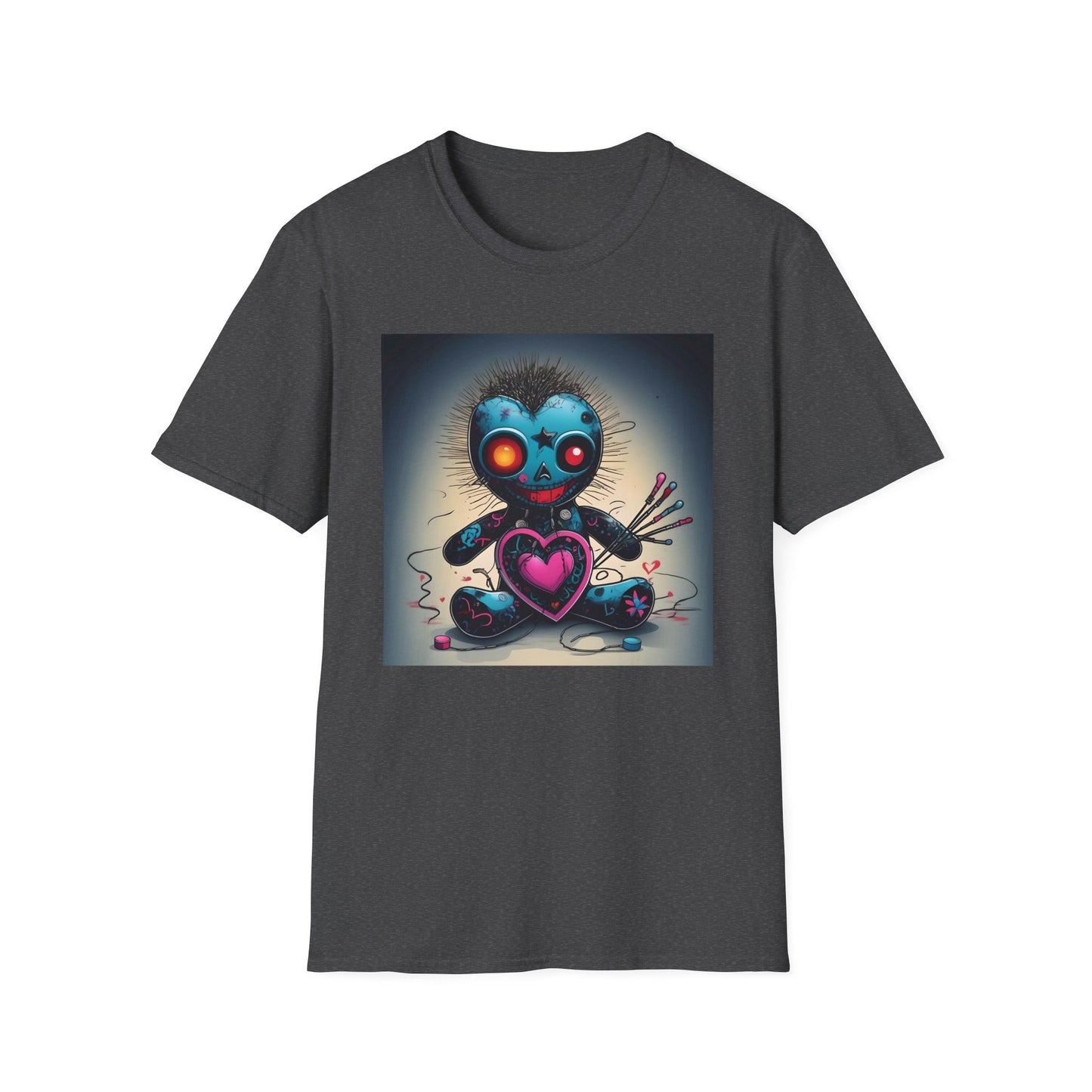 Voodoo Heartbreaker T shirt – Surreal Pop Art with Pins, Power, and Play