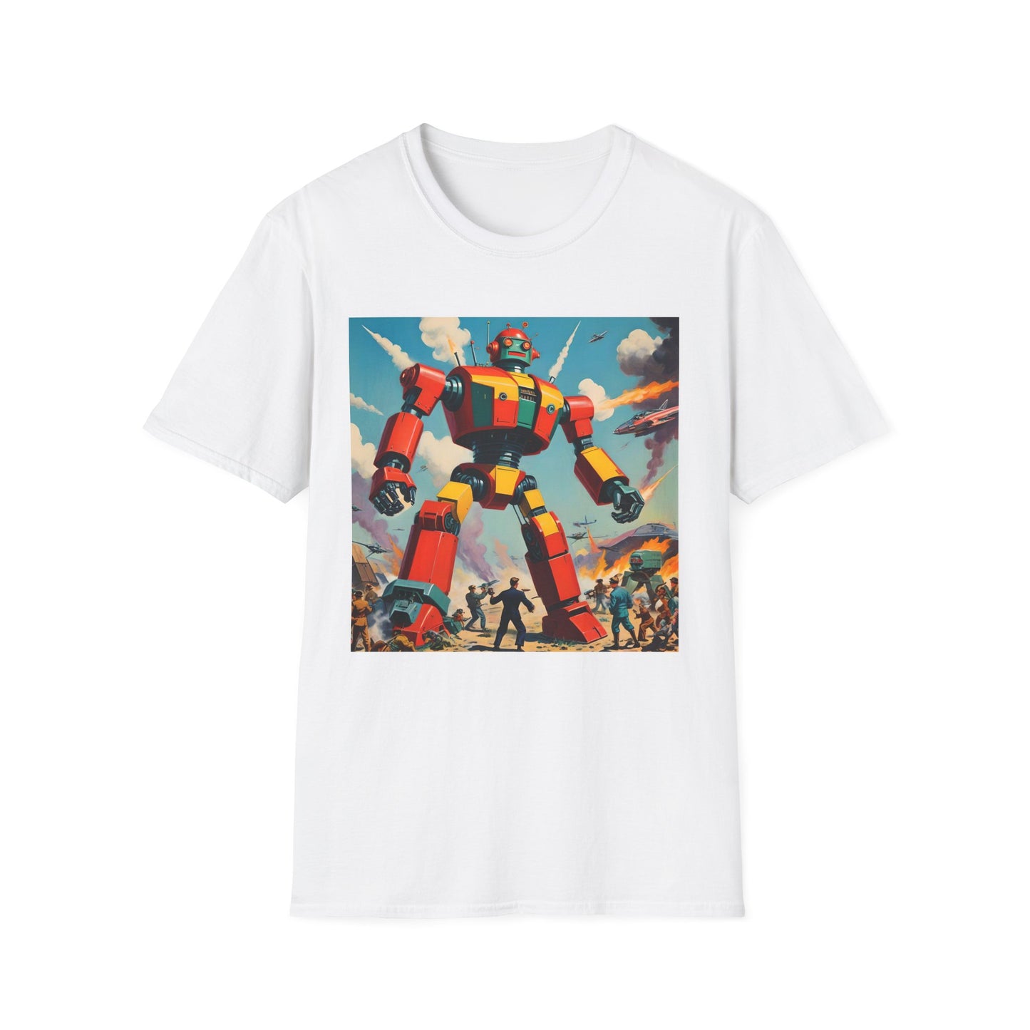 Retro Rampage – Giant Robot Warzone T Shirt