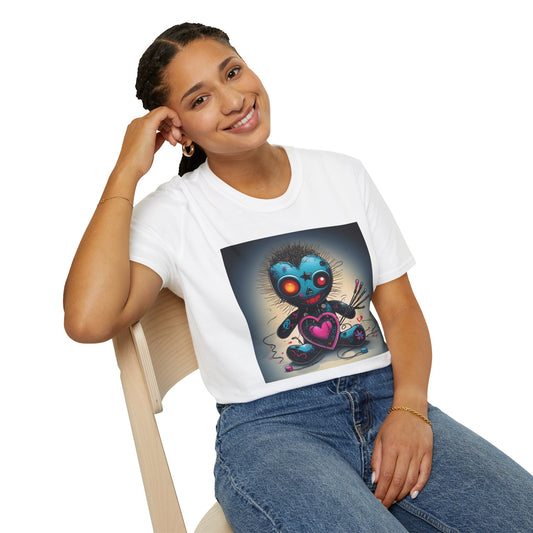 Voodoo Heartbreaker T shirt – Surreal Pop Art with Pins, Power, and Play