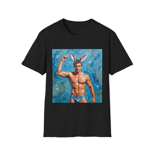 "Bunny Buff Muscle Icon"  - Unisex Softstyle T Shirt