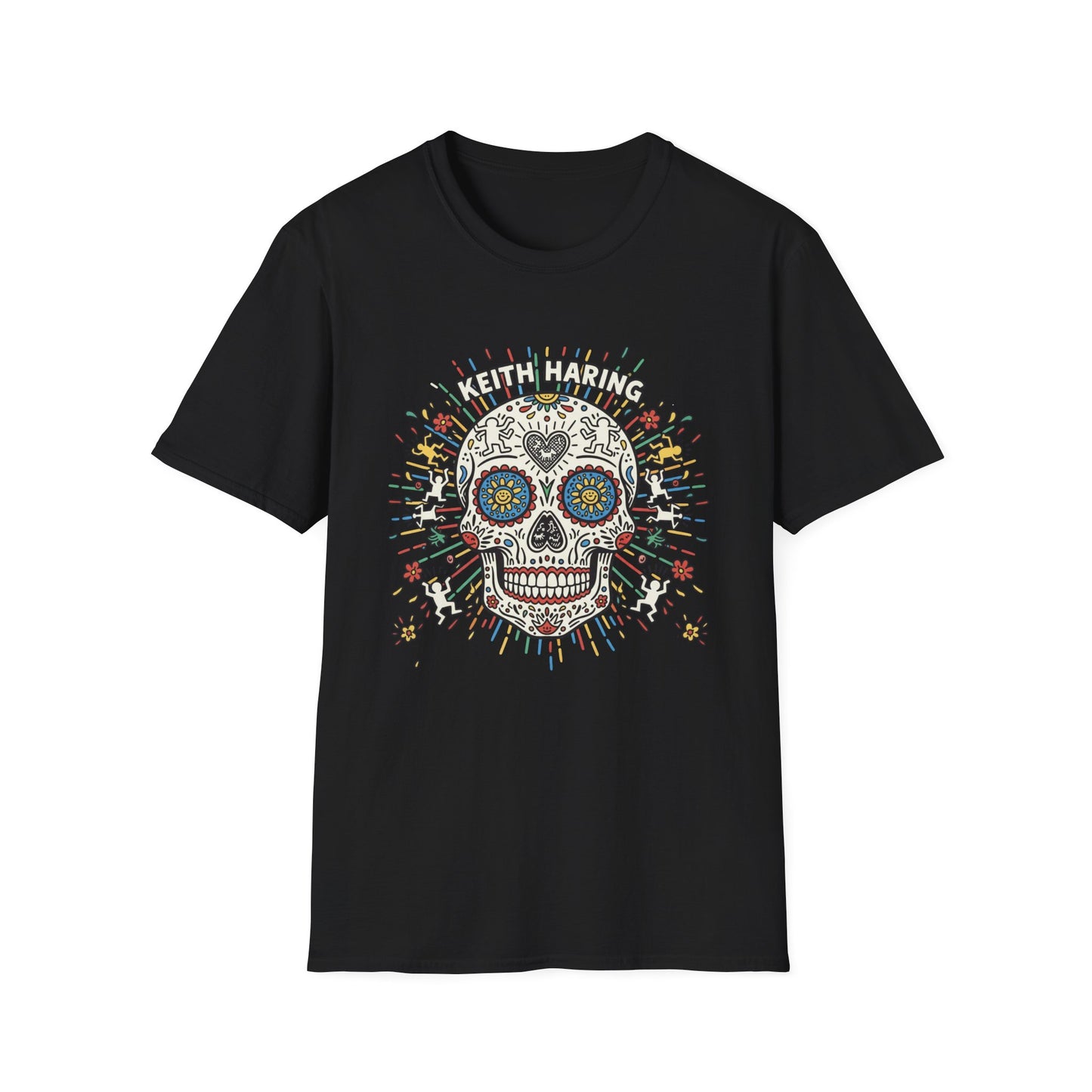 KEITH HARING MUERTE: Pop Art Skull Explosion T Shirt