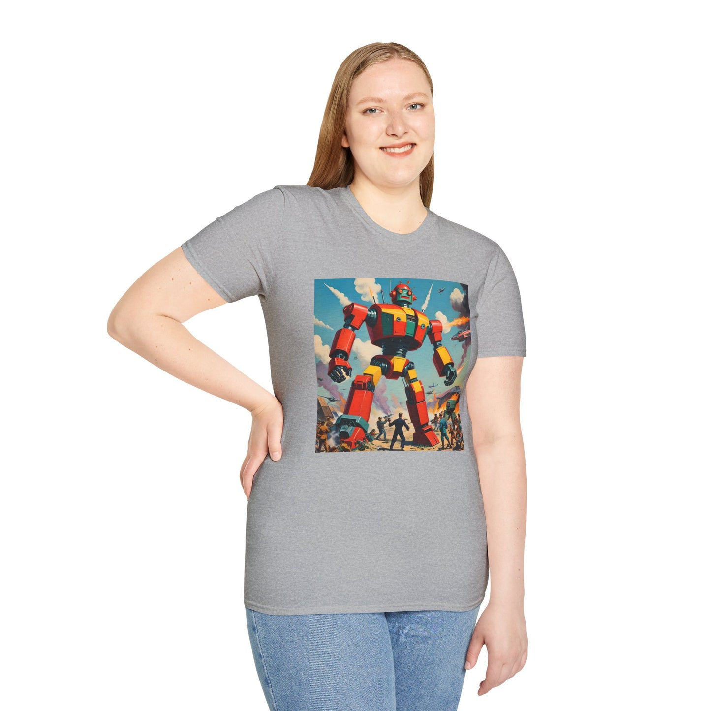 Retro Rampage – Giant Robot Warzone T Shirt
