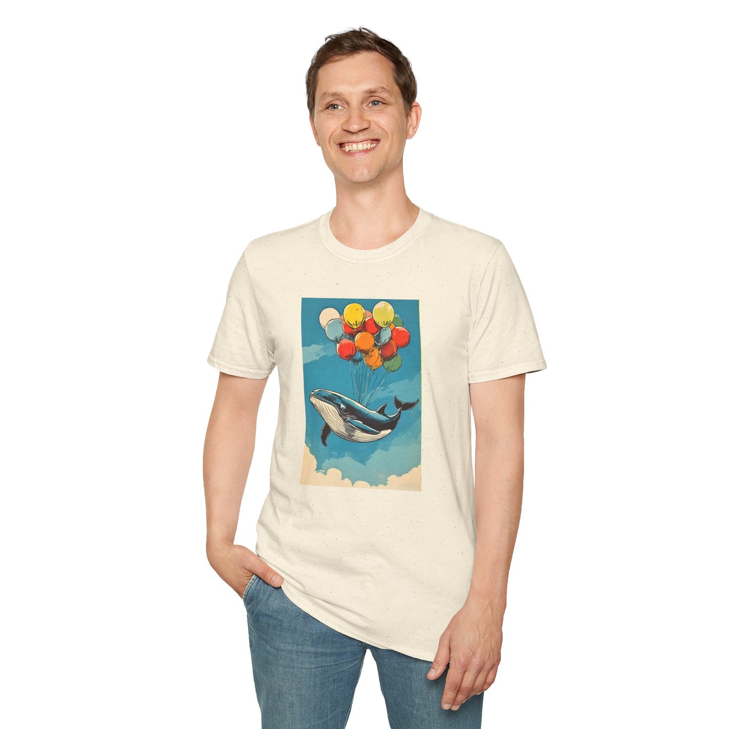Skybound Leviathan – Surreal Whale Balloon T Shirt