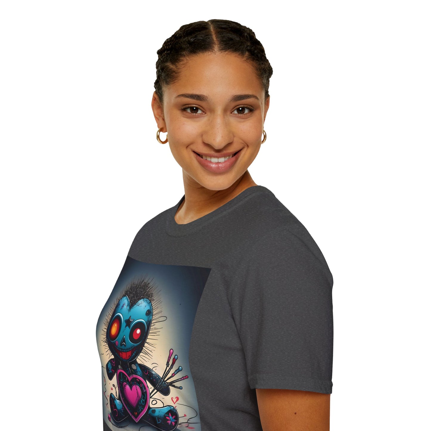 Voodoo Heartbreaker T shirt – Surreal Pop Art with Pins, Power, and Play