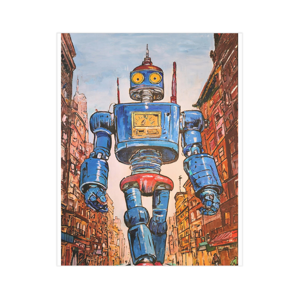 Retro Robot Cityscape - Limited Edition Enhanced 8" x 10" Print