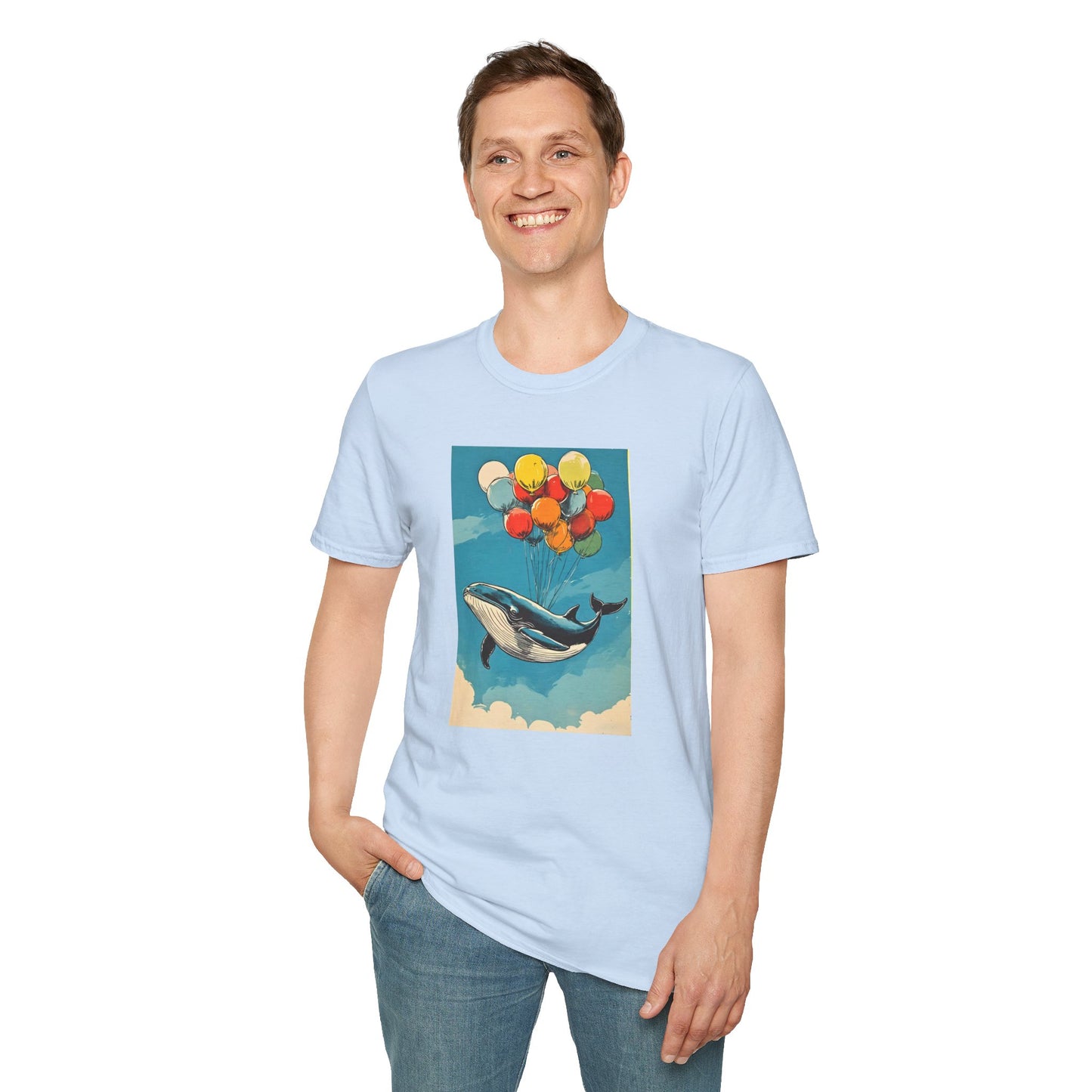Skybound Leviathan – Surreal Whale Balloon T Shirt