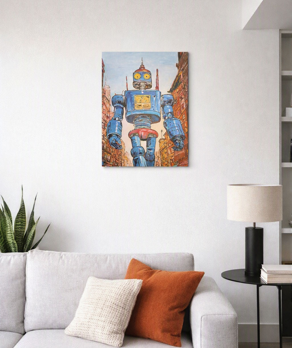Retro Robot Cityscape - Limited Edition Enhanced 8" x 10" Print