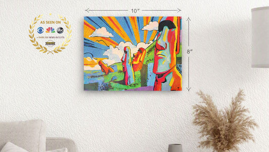Watchers of Easter Island — Vibrant Limited Edition Print 10"x8"