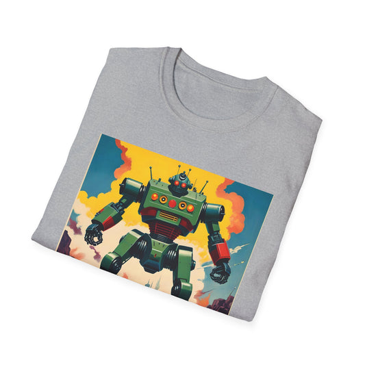Mecha Apocalypse: Retro Sci-Fi Robot Invasion T Shirt