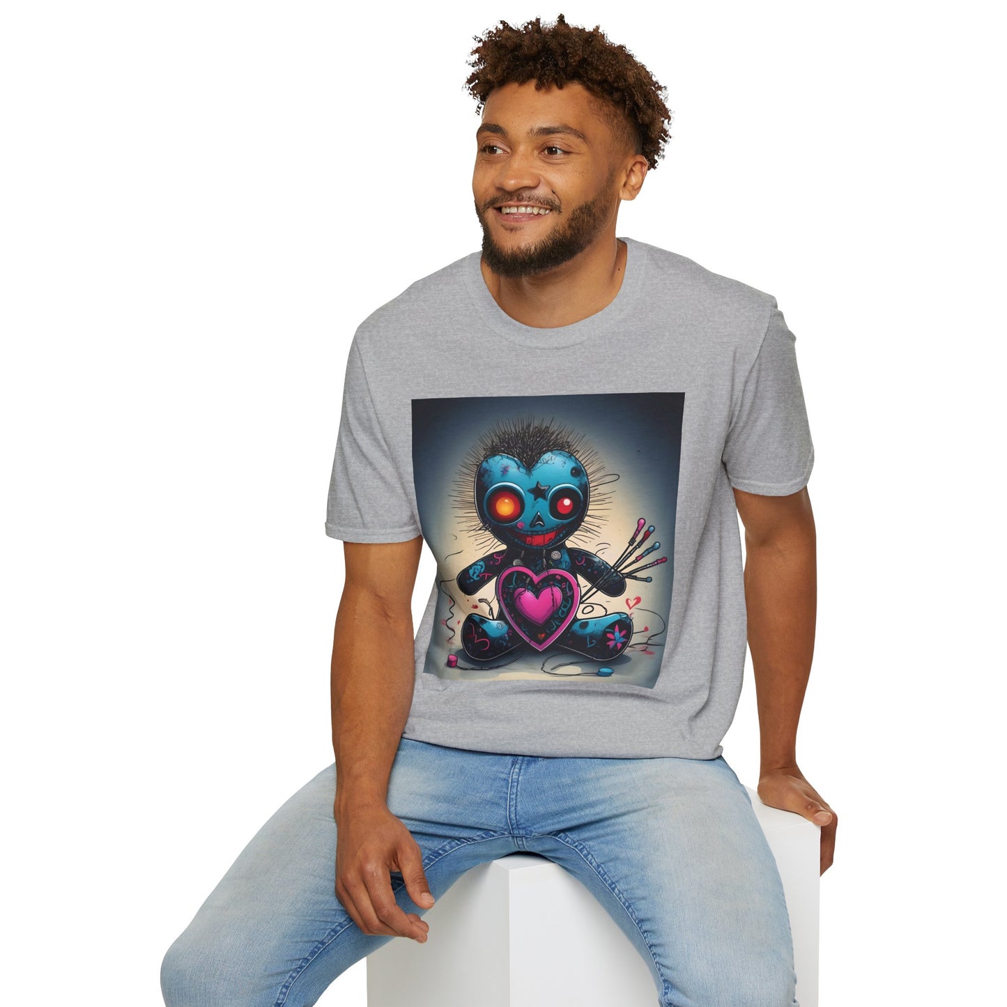Voodoo Heartbreaker T shirt – Surreal Pop Art with Pins, Power, and Play
