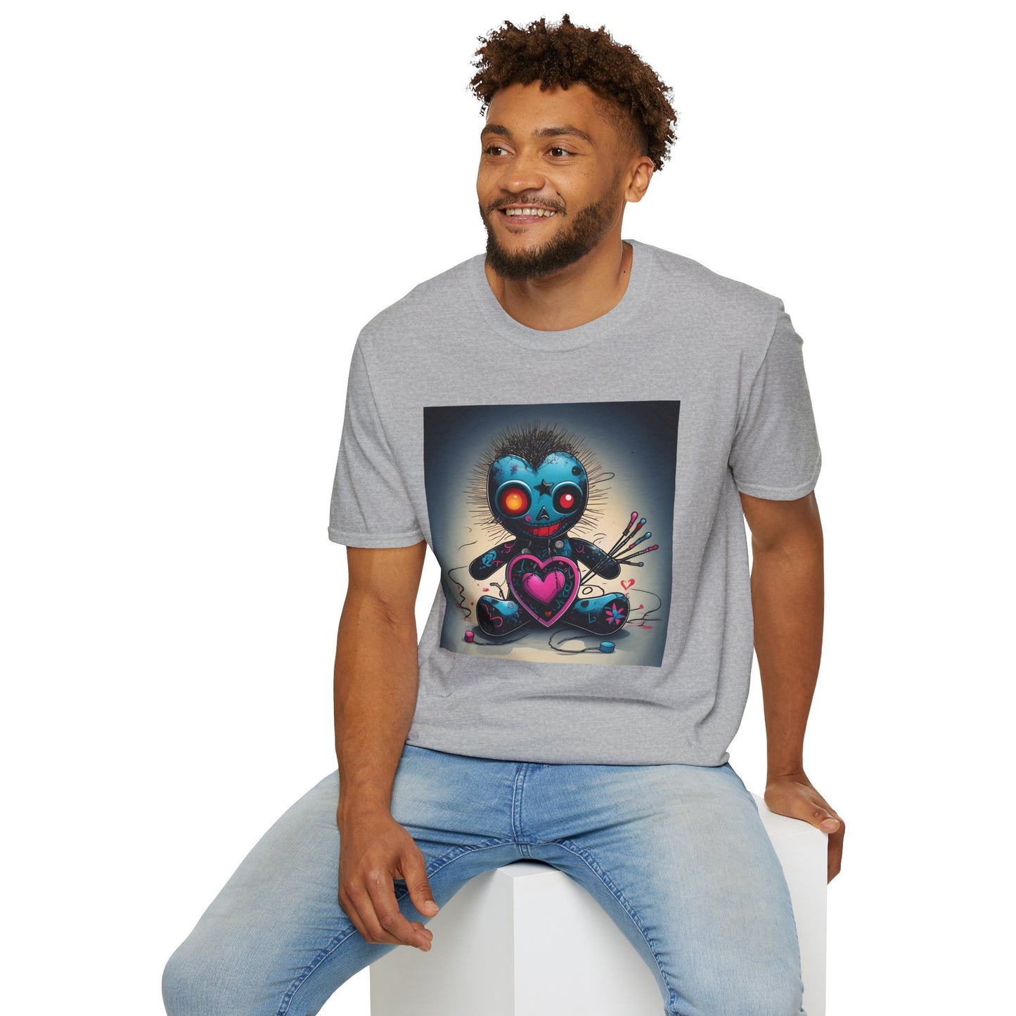 Voodoo Heartbreaker T shirt – Surreal Pop Art with Pins, Power, and Play