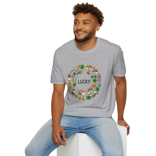 Lucky Shamrock & Rainbow T-Shirt — St. Patrick’s Day Good Luck Tee
