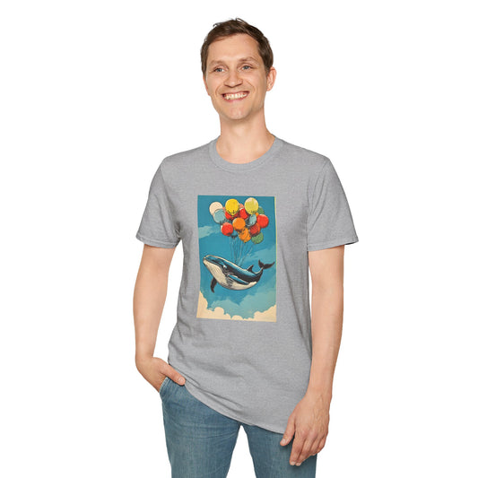 Skybound Leviathan – Surreal Whale Balloon T Shirt