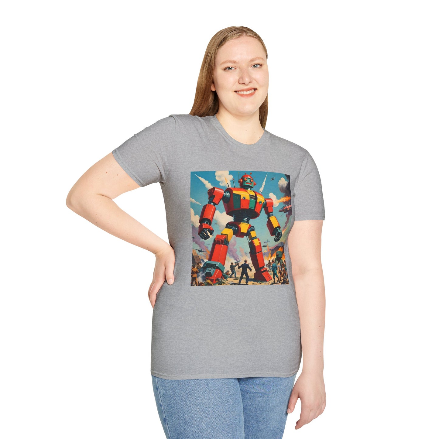 Retro Rampage – Giant Robot Warzone T Shirt