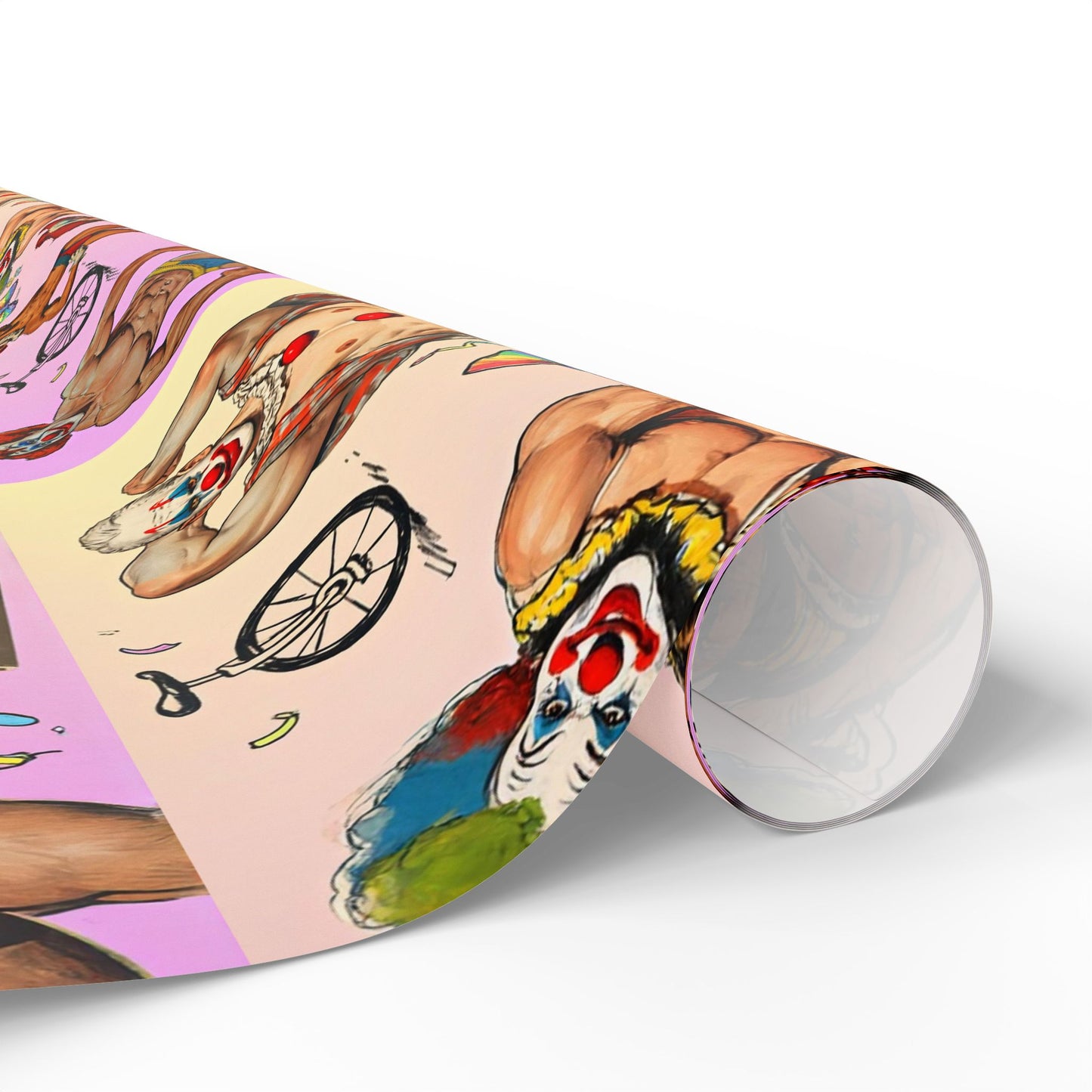 Shirtless Clown Wrapping Paper – Campy, Chaotic, and Utterly Unnecessary (In the Best Way)