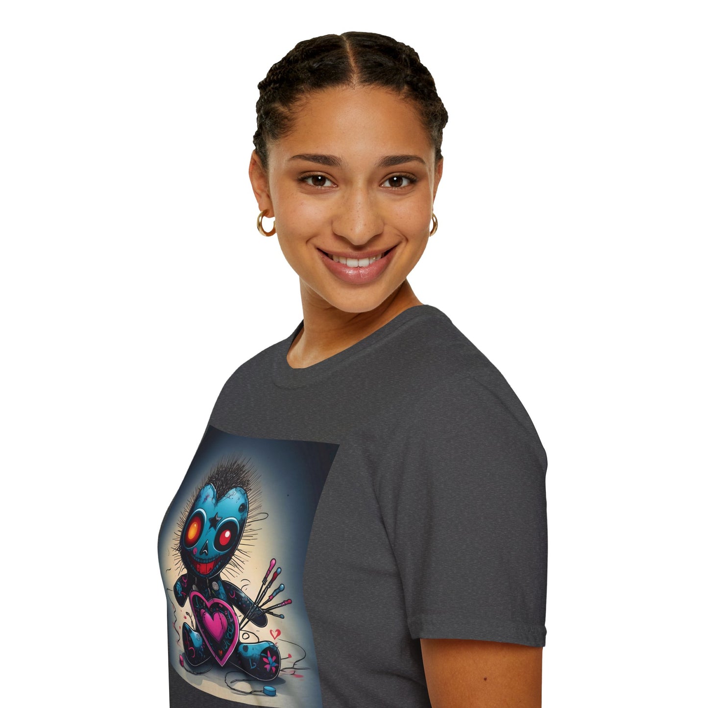 Voodoo Heartbreaker T shirt – Surreal Pop Art with Pins, Power, and Play