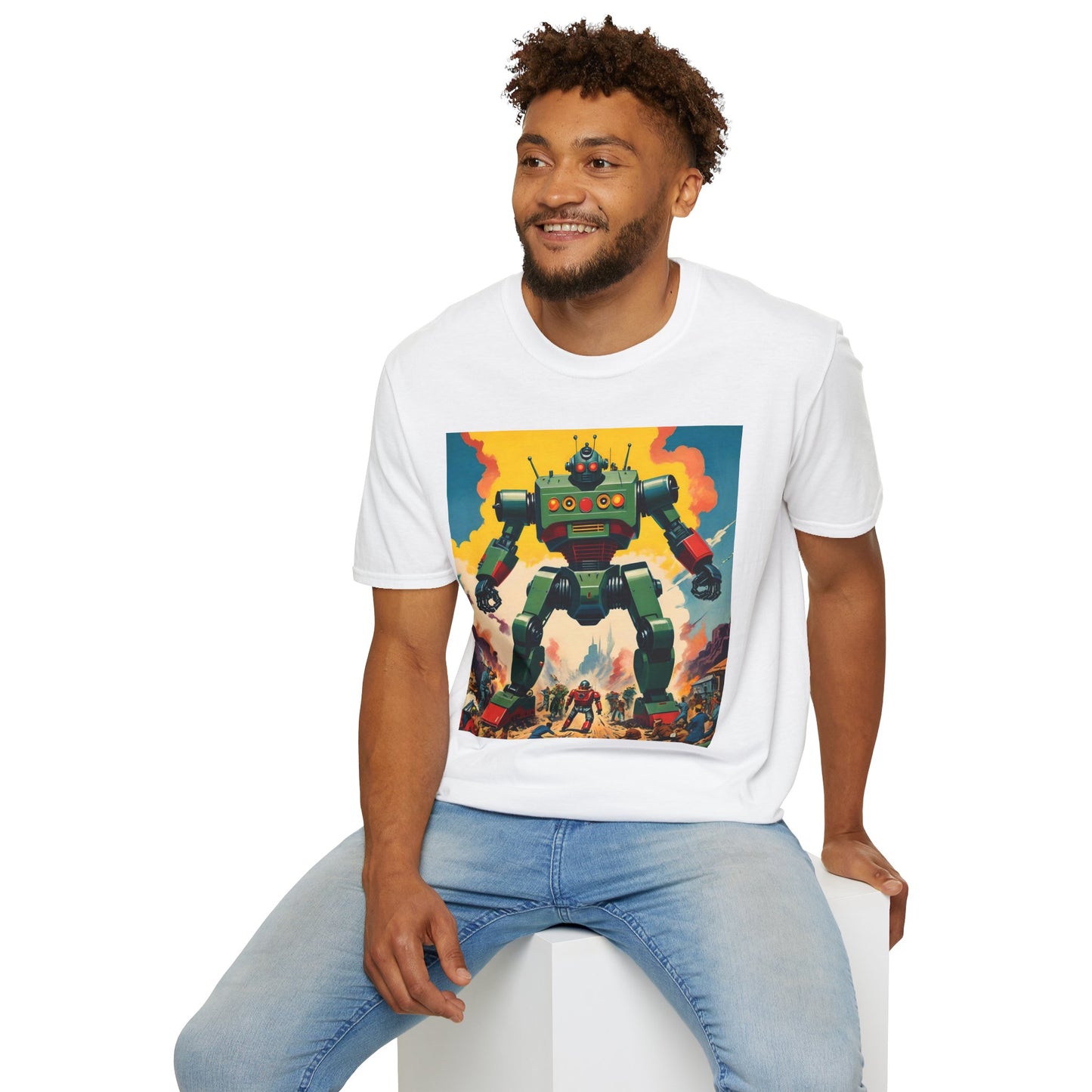 Mecha Apocalypse: Retro Sci-Fi Robot Invasion T Shirt