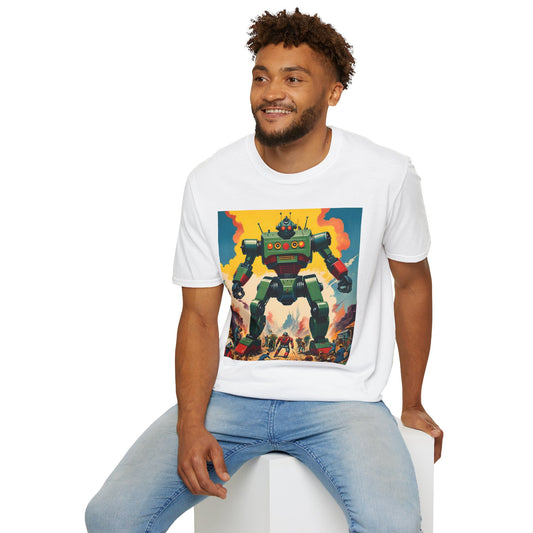 Mecha Apocalypse: Retro Sci-Fi Robot Invasion T Shirt