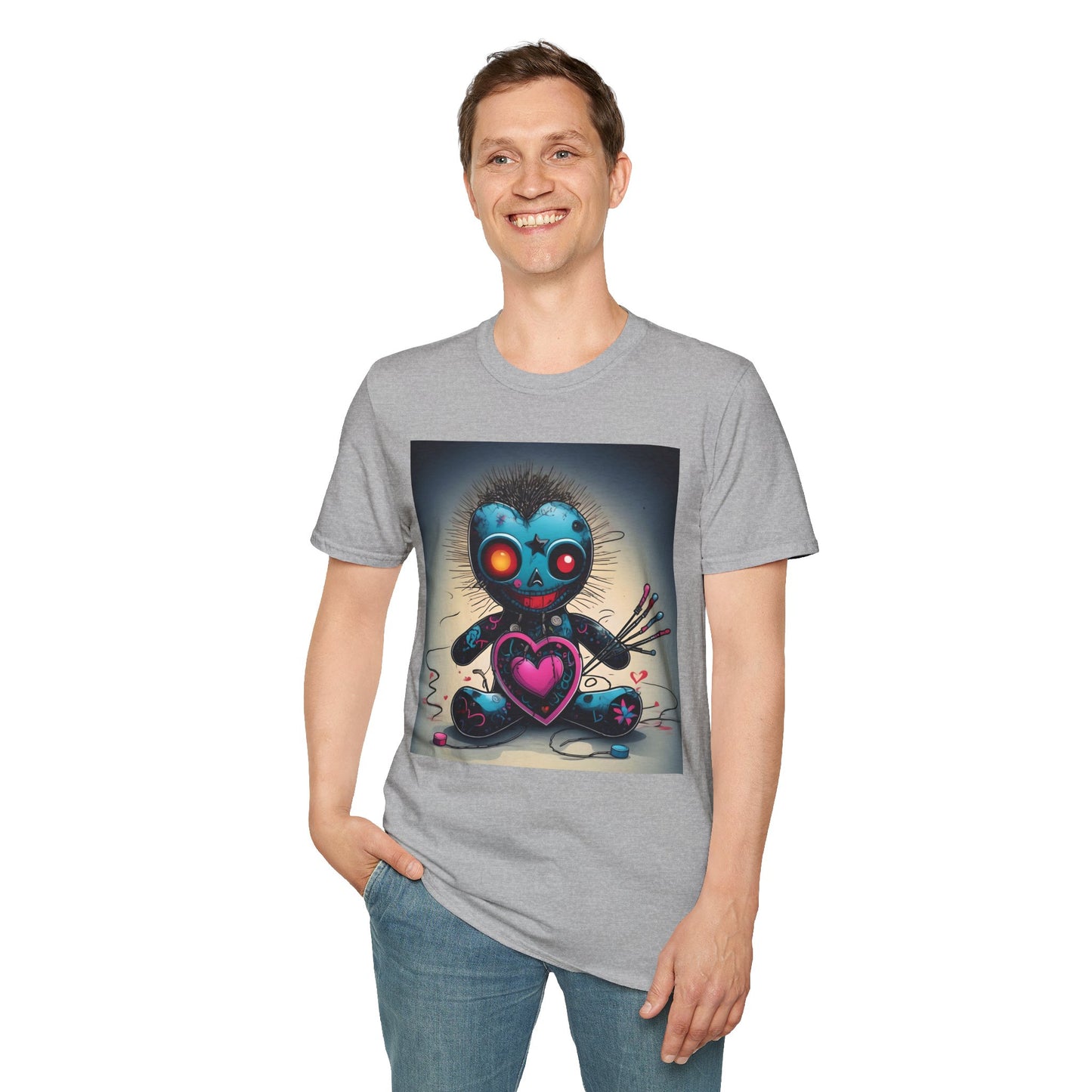 Voodoo Heartbreaker T shirt – Surreal Pop Art with Pins, Power, and Play