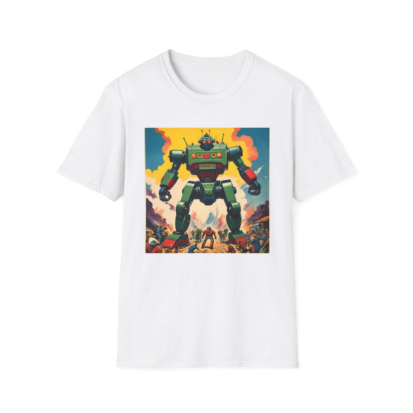 Mecha Apocalypse: Retro Sci-Fi Robot Invasion T Shirt