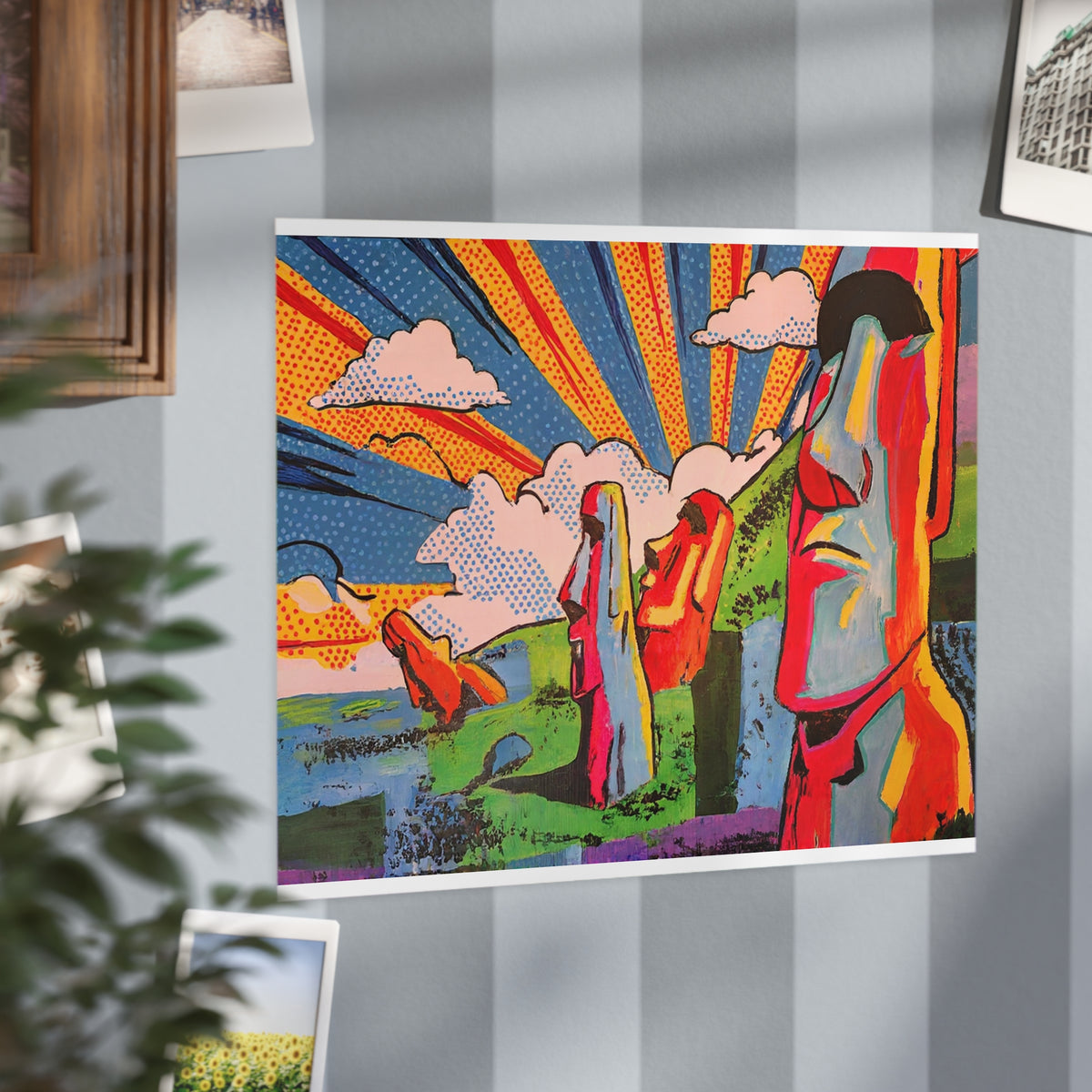 Watchers of Easter Island — Vibrant Limited Edition Print 10"x8"