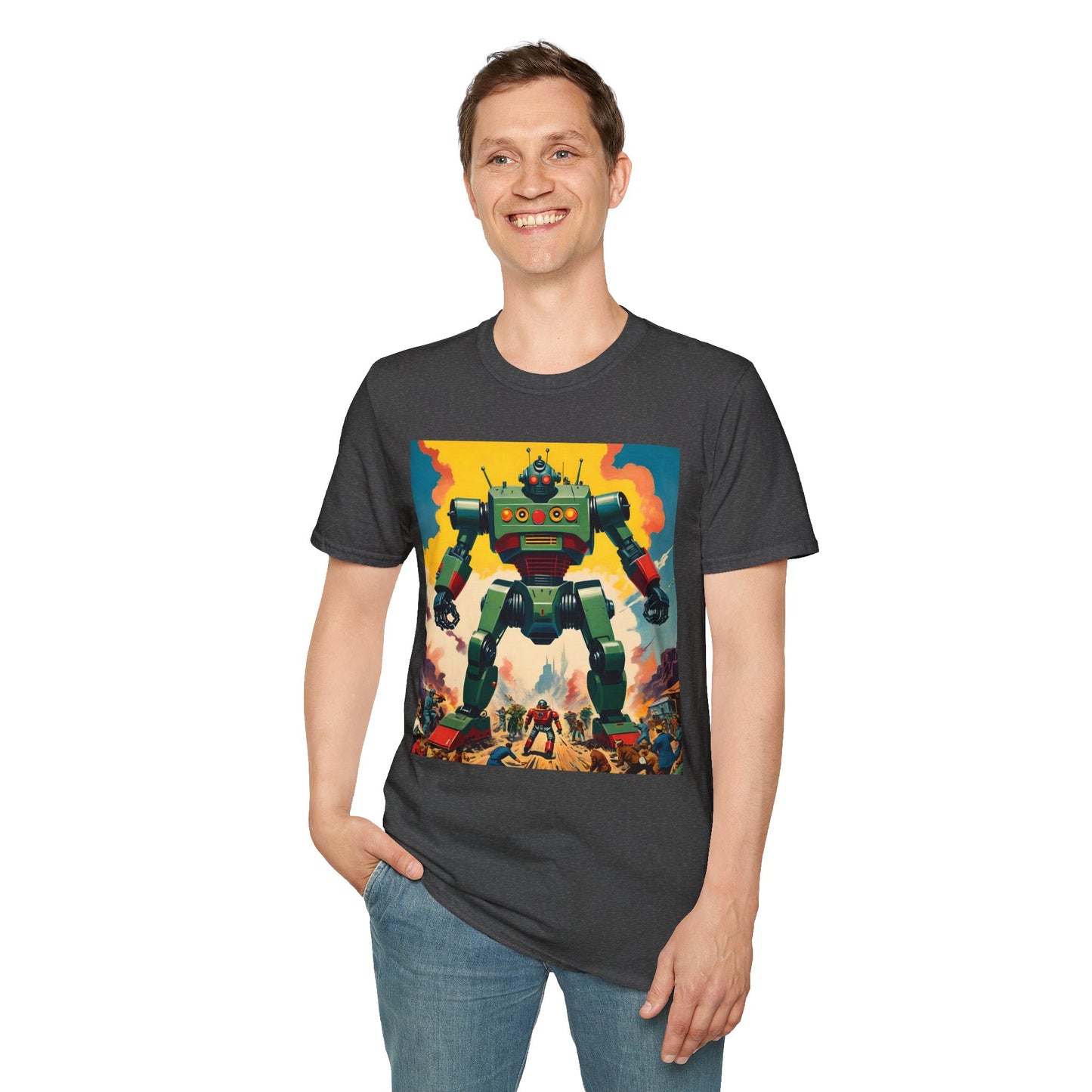 Mecha Apocalypse: Retro Sci-Fi Robot Invasion T Shirt