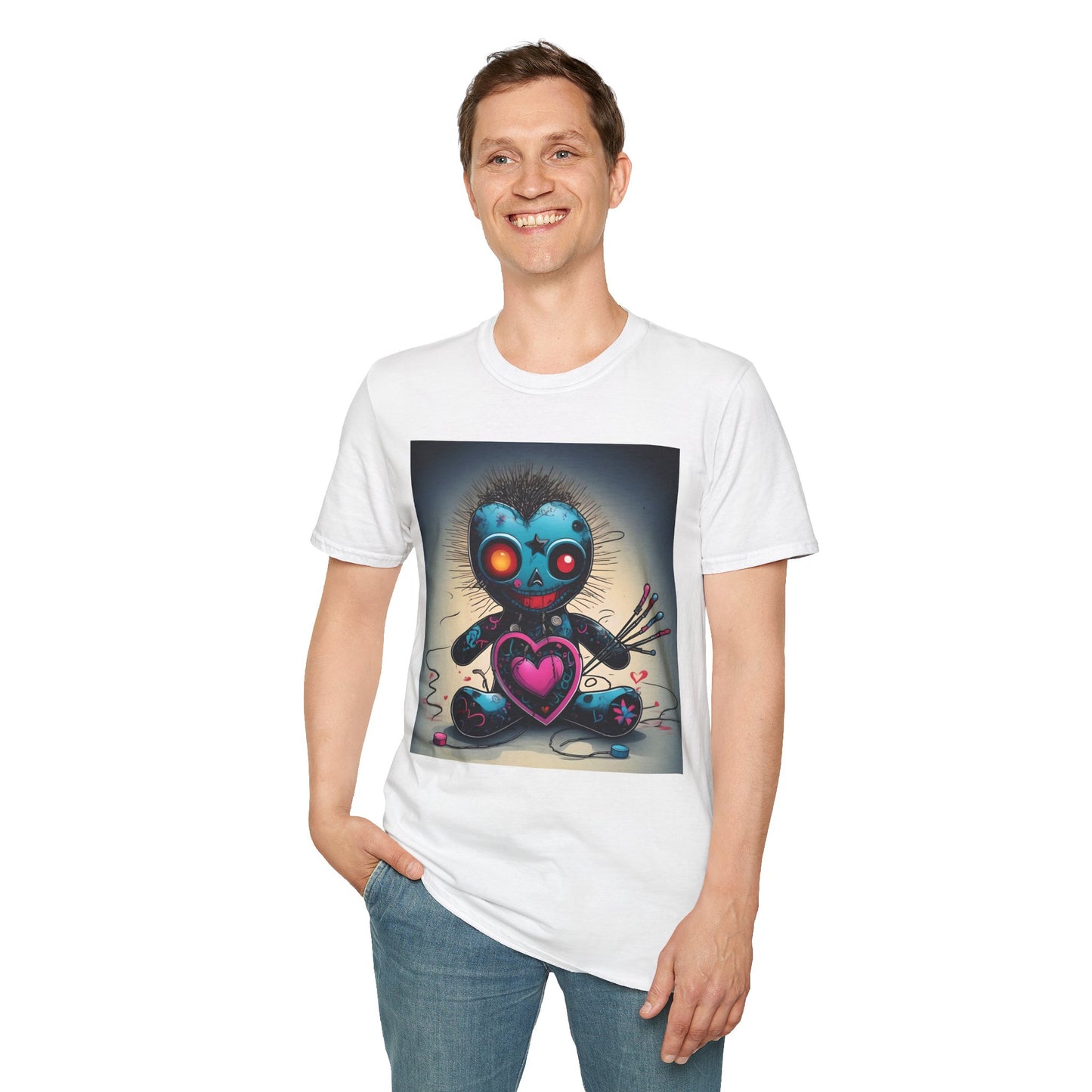 Voodoo Heartbreaker T shirt – Surreal Pop Art with Pins, Power, and Play