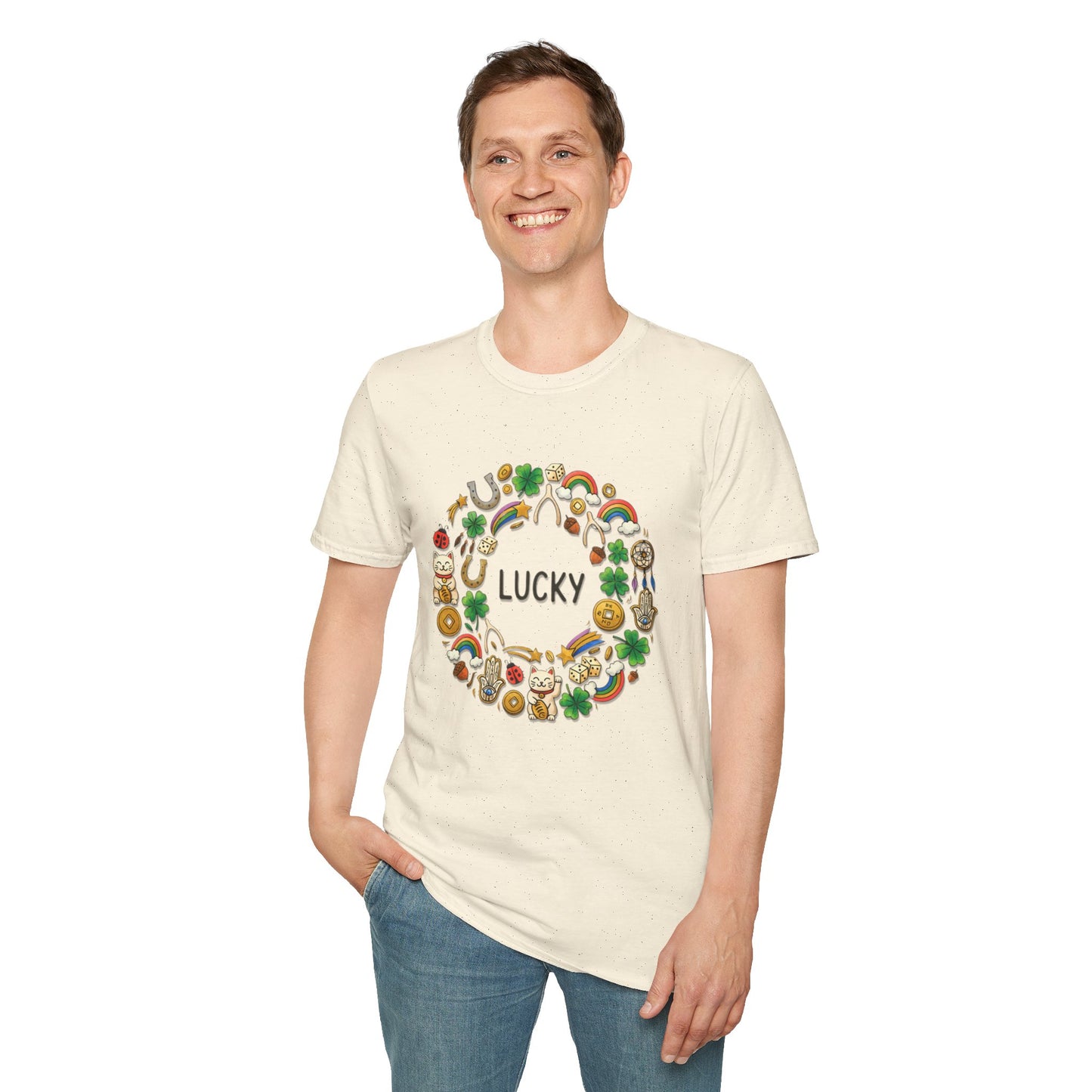 Lucky Shamrock & Rainbow T-Shirt — St. Patrick’s Day Good Luck Tee