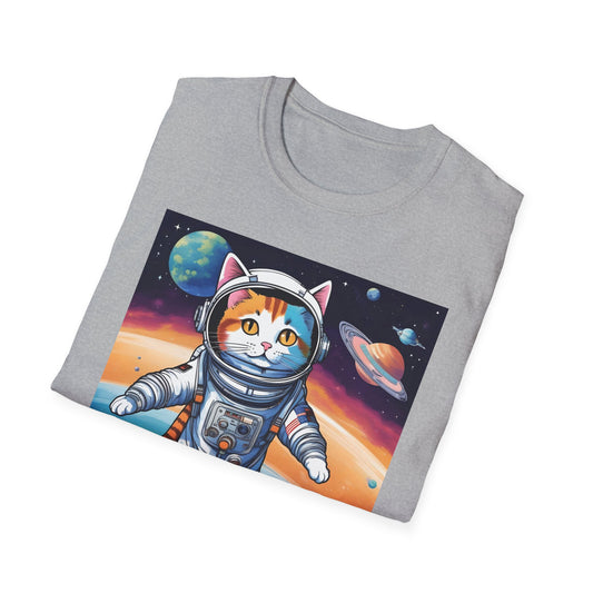 "Galactic Catstronaut: Cosmic Couture for the Campy Explorer" Unisex Softstyle T Shirt