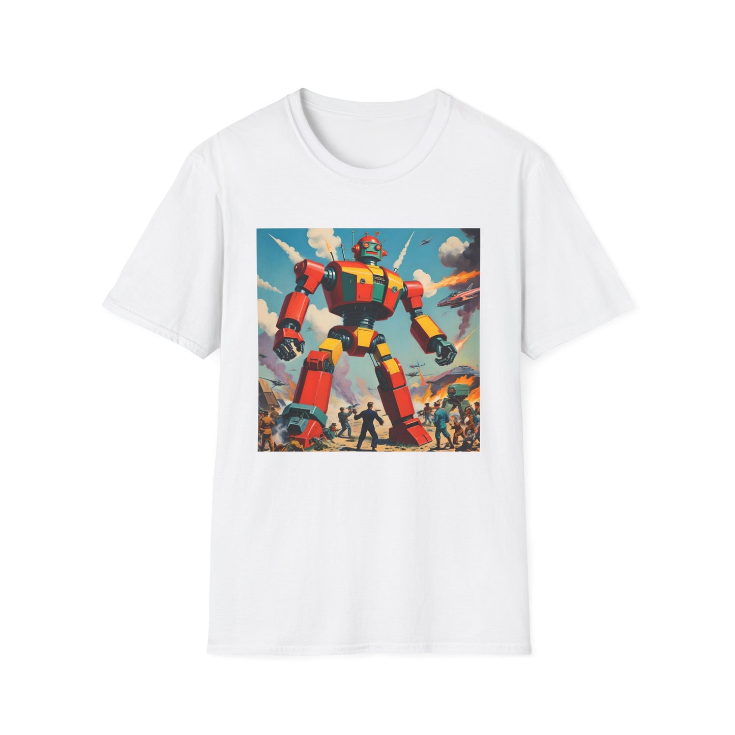 Retro Rampage – Giant Robot Warzone T Shirt