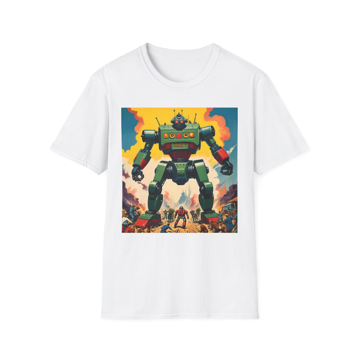 Mecha Apocalypse: Retro Sci-Fi Robot Invasion T Shirt